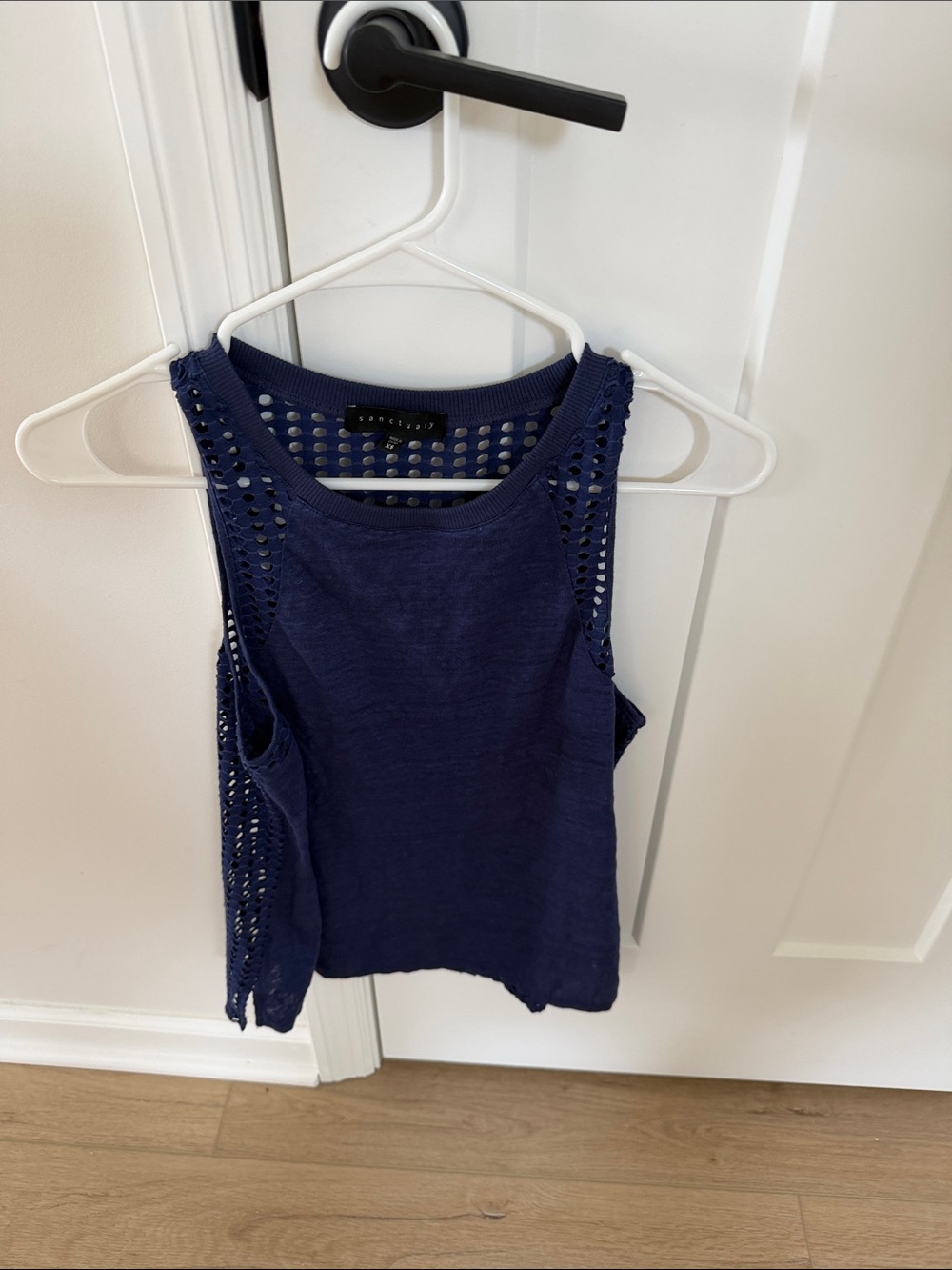 Sanctuary Navy Openwork Knit Tank